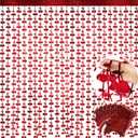 Jutom 6 Pcs Cherry Foil Fringe Curtains 3.3 ft x 6.6 ft Red Tinsel Backdrop Valentines Day Streamer Backdrop Curtain for Cherry Birthday Party Valentine's Day Wedding Engagement Bachelorette Decor