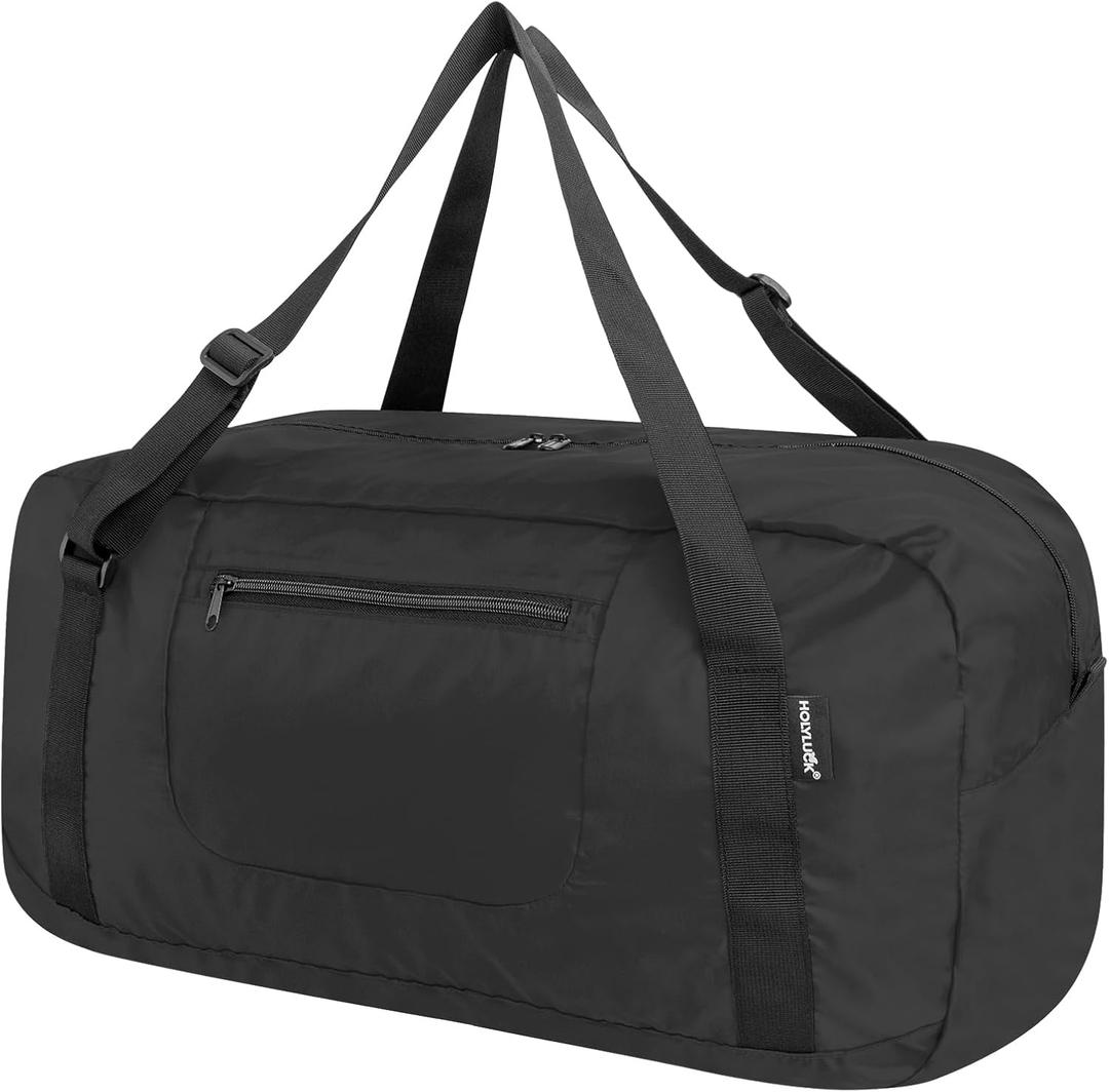 HOLYLUCK Foldable Travel Duffel Bag For Women & Men Luggage Great for Gym - 55L, Black