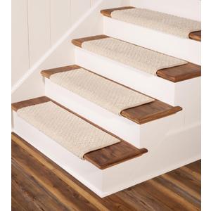 Oak Valley Designs Rounded Bullnose Carpet Stair Treads - Anti Slip Indoor Stair Mats for Wooden Stairs, Style: Bayside Charm, Crystal Canyon 27" W X 9.75" D (Set of 4)