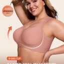 LetsJoli Bras for Women Supportive Wireless Push Up Bra Full Coverage No Underwire Seamless Plus Size for Older Women (Beige, XXL)