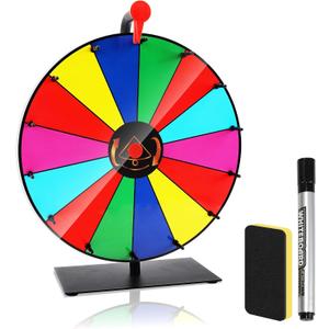 24-inch Prize Wheel with Stand, Heavy Duty Spinning Wheel for Prizes