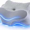 Cervical Neck Pillow - Memory Foam Pillow for Pain Relief Sleeping, Ergonomic Neck Support Contour Pillows for Side Back Stomach Sleepers,Orthopedic Breathable Pillowcase (Gray) (Butterfly)