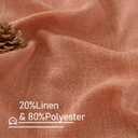 LAMIT Terracotta Linen Boho Curtains 80 inch Length, Light Filtering Semi Sheer Panels Back Tab and Rod Pocket Neutral Panels for Bedroom/Living Room, 52 x 80 Inch