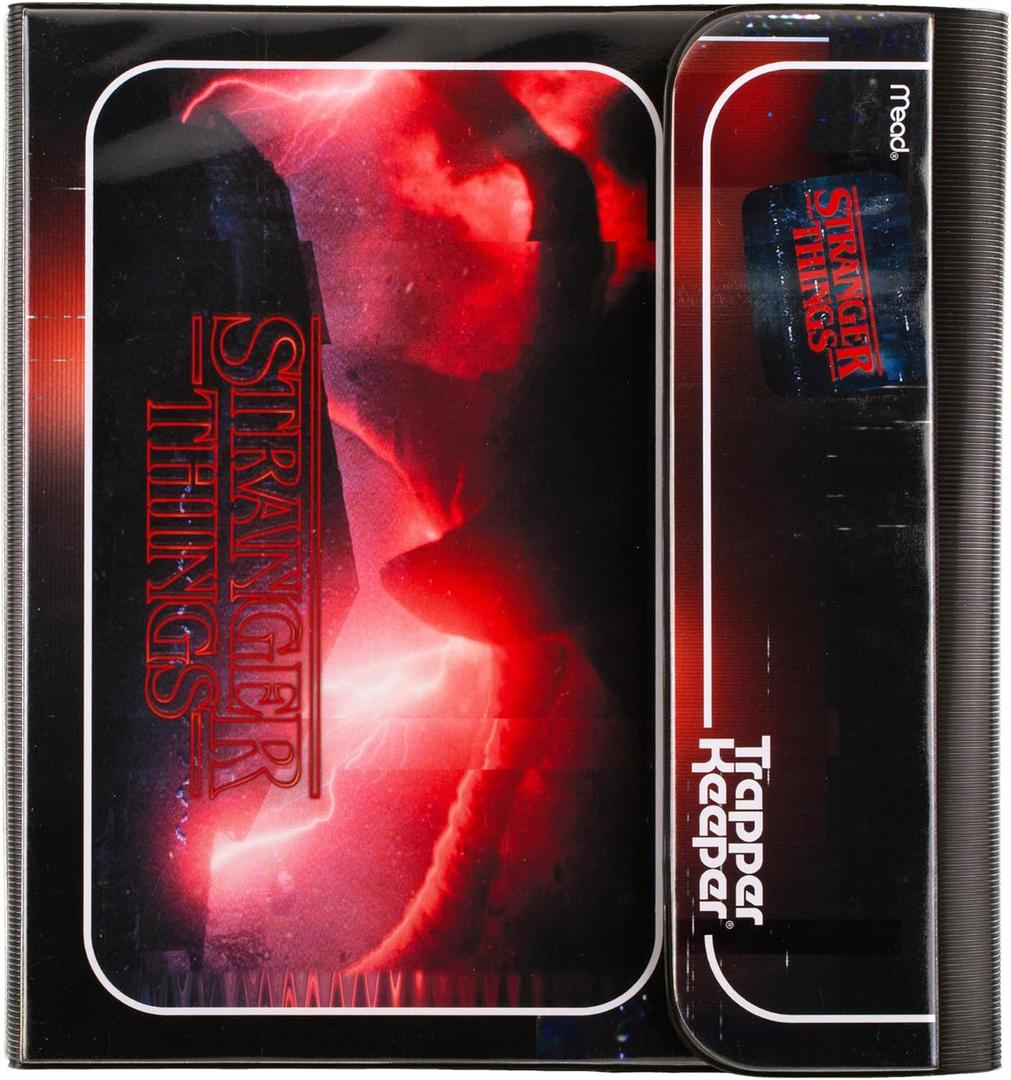 Mead Trapper Keeper Binder, Stranger Things, 1 Inch Binder with Folders and Pockets, Holds 8-1/2" x 11" Paper, Creatures (261138C)