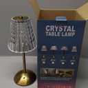 Valentines Gifts, Cordless Lamp, Crystal+Dimmable+3 Colors Rechargeable Lamp, Touch+2000mAh Battery Operated Vintage Ambient Light for Kitchen/Bedroom/Bathroom Shower, College Gifts for Teenage Girls