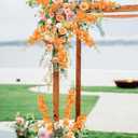 Orange Delphinium Artificial Flowers,8PCS Long Stem Silk Larkspur Flowers 33.5'' Faux Delphinium Stems for Tall Vase Home Wedding Table Decor(Orange)