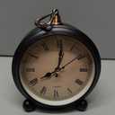 TooTa Vintage Retro Analog Alarm Clock, 4 inch Super Silent Non Ticking Small Clock with Night Light, Battery Operated, Simply Design, for Living Room, Bedroom, Bedside, Desk, Gift Clock (Roman)