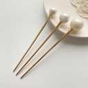 Metal Pearl Chopsticks Hair Sticks Set - 3 Pcs Chinese Hair Pins Clips for Women
