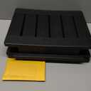 LOENIY 2-Tier HDPE Shower Bench with Non-Slip Foot Pads, Wood-Like Spa Shower Stool for Inside Shower, Ergonomic Waterproof Bathroom Bench Seat with Storage Shelf, for Seniors & Adults (Black)