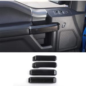 Voodonala Black Wood Grain Inner Door Handle Covers Trim for Ford F150 2015-2020(4pcs, ABS)