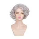 KOLIGHT 13inch Fashion Grandma Grey Short Curly Halloween Wigs Women Girls Cosplay Costume Hair Wigs