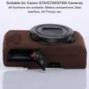 G7X / G7X Mark II Camera Silicone Case, Ultra Thin Lightweight Rubber Soft Silicone Case Bag Cover for Canon PowerShot G7X / G7X Mark II with Microfiber Cloth - Coffee