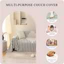 SmoBe Sofa Covers Washable, Chenille Sofa Covers for 3 Cushion Couch, Reversible Non Slip Futon Cover L Shape Sofa Cover, Pet Couch Cover with Tassel, Sofa Slipcovers 71" X 118" - Grey