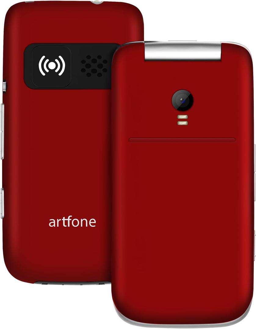 G3 Red - VoLTE Flip Cell Phone for SeniorsUnlcoked Phones with SOS ButtonBig Button, Loud VolumeCameraTalking ClockSpeed Dial Hands-freeDumb PhoneCharging DockTalk and Text Only Phone