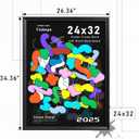 24x32 Poster Frame Black with Black Back Board, Curved Extra Wide Edges, Vintage Style Poster Frame 24x32 for Wall Decor.