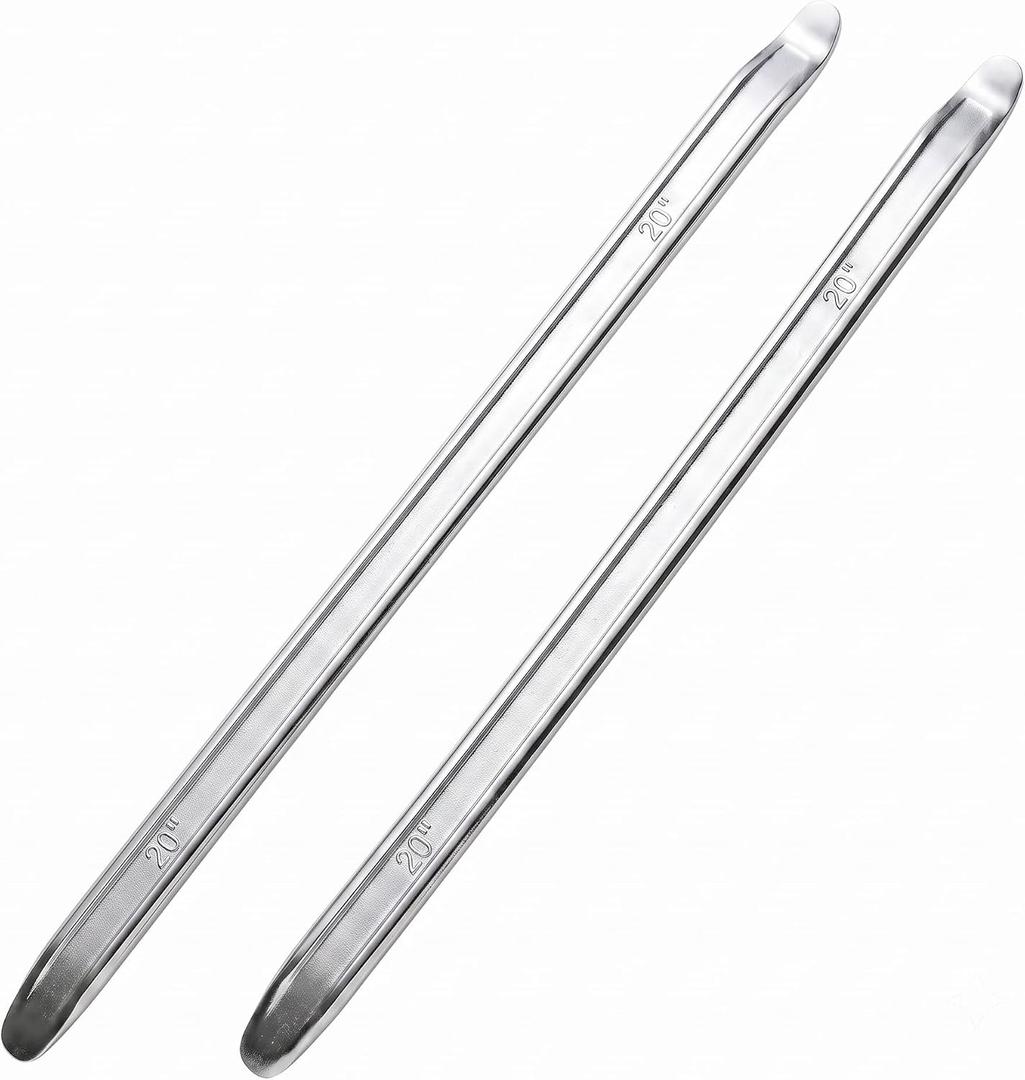 2-Pack 20-Inch Heavy Duty Tire Spoon Set, Professional Forged Steel Tire Changing Tool, High-Leverage Tire Lever Iron Bars for Motorcycles, Dirt Bikes, ATVs, Cars, and Lawn Mowers