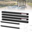 Trailer Gate Lift Assist, for Open Utility Trailer Tailgate Ramp, 2 Sides Black, with 12 to 24 Inch Heights Side Rail and 4 to 6 Feet Height Tail Gate or Ramp