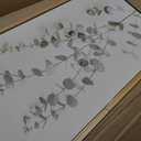 Kate and Laurel Eucalyptus Botanical I Framed Linen Textured Canvas Wall Art by The Creative Bunch Studio, 18x40 Panel Natural, Decorative Plant Décor