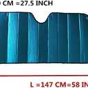 Car Windshield Sunshade-Thicken 5-Layer Bubble Block Heat and Sun UV Rays,Front Windshield Sun Shade,Sun Visor for Car- Keeps Your Vehicle Cool - 57 x 27.5 Inch (Blue)