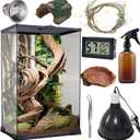 SARUFO Reptile Terrarium (9Pieces) 8 * 8 * 12 Amphibian Vertical Habitat Tank Starter Kit, Suitable for Small Reptiles Such as Geckos, Snakes, Lizards, Chameleons, Serpents(8 * 8 * 12 inchs)