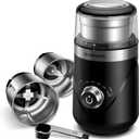 SHARDOR Electric Super Silent Blade Coffee Grinder, Timed Grind Control Rotary Knob, Adjustable Coarse to Fine for Coffee Beans, Spices & Herbs, with 2 Removable Stainless Steel Bowl, Black