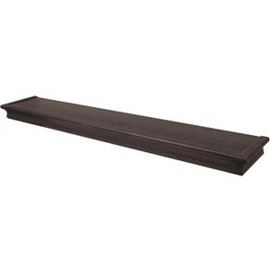 HIGH & MIGHTY 515618 Decorative 36" Floating Shelf Holds up to 25lbs, Easy Tool-Free Dry Wall Installation, Beveled, Retail Packaging, Espresso