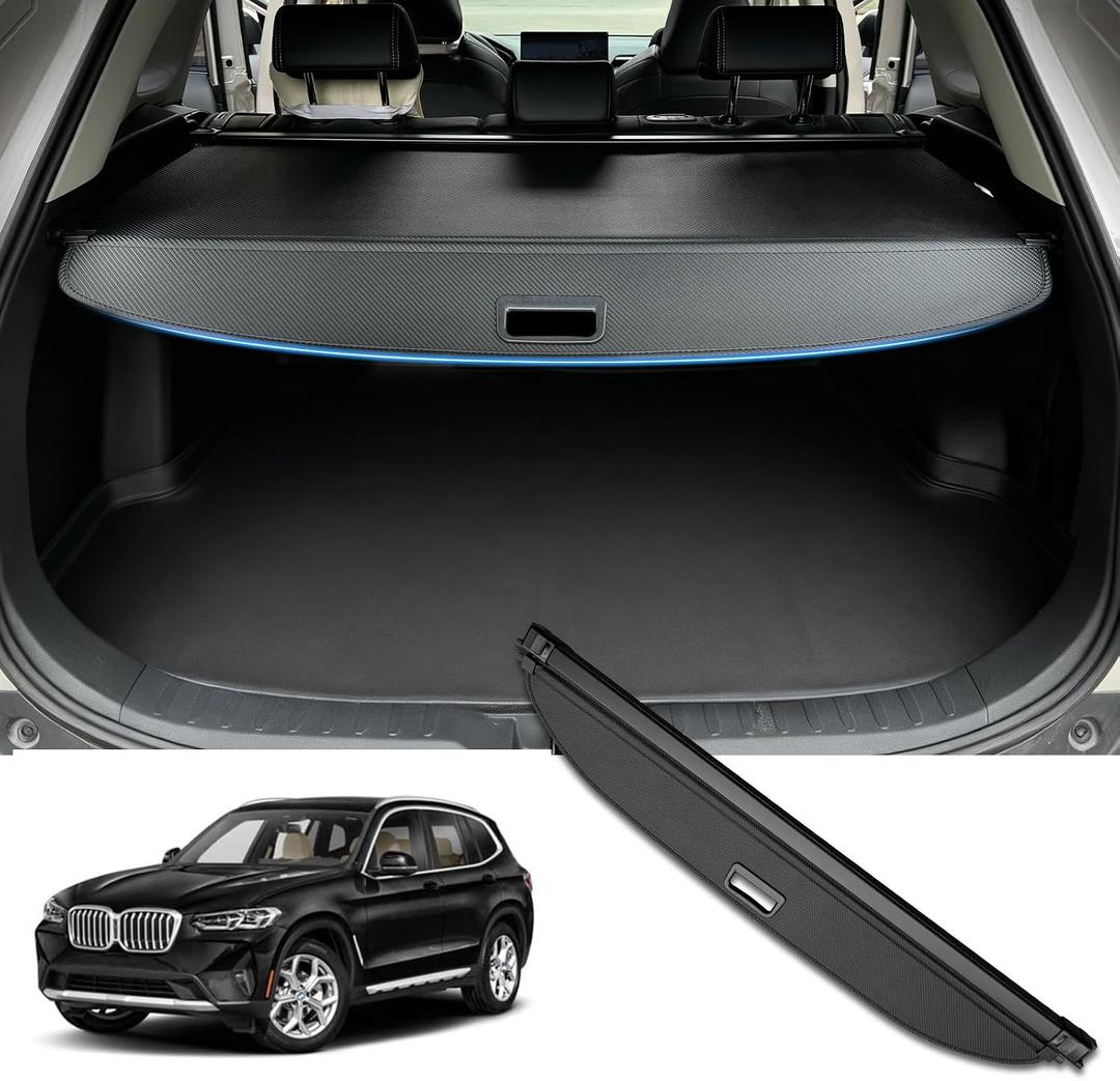MIALUTY Cargo Cover for 2018-2024 BMW X3 Retractable Trunk Cover X3 Accessories Anti-Peeping Anti-Theft Privacy Screen, Trunk Luggage Shield Shade Carbon Fiber Texture