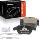 A-Premium Front Ceramic Disc Brake Pads Set Compatible with Volvo S60 2011-2018, XC70 2008-2016, S80 2007-2016, V60 2015-2018, S40 2012, V70 2009-2010 & Land Rover LR2, Range Rover Evoque, 4 Pcs