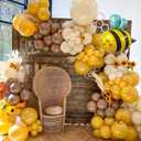 Bee Balloons Garland Arch Kit 3 Colors 163Pcs (Lemon/Brown/Khaki) - Quick-Assembly Design for Baby Shower, Birthday, Gender Reveal Parties | Honeycomb Theme Decorations, 5 inches, 10 inches, 18 inches