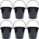 Metal Buckets with Handle, 6 Pack 5.91 Inch Black Iron Pail, Easter Bucket,Pencil Holder and Flower Pots,Craft Supply Holders for Events,School Storage and Party (Black)