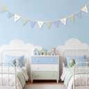 Hahafelt Goose Fabric Garland Banner One Silly Goose Birthday Decor Bow Geese Baby Shower Party Decorations for 1st Birthday Wedding Party(Plaid,Green, Blue and White)