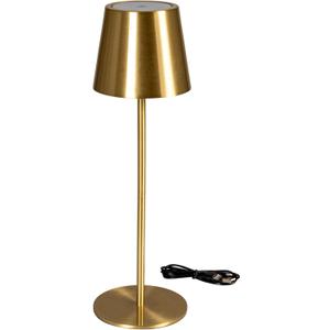 Bloomingville Metal LED Rechargeable Table Lamp with Touch Sensor, Brushed Brass Finish