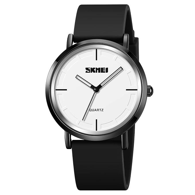 Fashion Simple Analog Quartz Wrist Watch with Silicone Strap Waterproof for Women and Men Sports