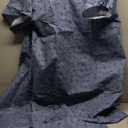 2 PK 3XL Hospital Gown – Blue Leaf Print V-Neck Unisex Patient Robe with Steel IV Shoulder Snaps Fits Men to 2XL & Women to 3XL