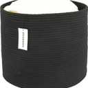 Cotton Rope Basket For Girls Boys Kids 16X14 Baby Laundry Basket Nursery Bin Round Woven Baskets Organizer For Storage Toys Blankets Shoes Clothes black