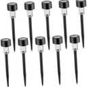 8 pcs Decorative Garden Stakes Solar Garden Light Lights Path Led Motion Driveway Road Outdoor Step Lamp Waterproof Lawn Landscape Patio Yard Decor Garden Decor for Outside Black