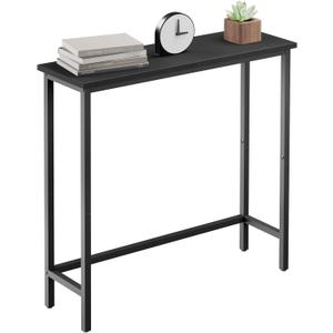 HollyHOME Narrow Console Table, 29.5" Slim Entryway Table, Sofa Stand, Hallway Shelf for Hallway, Bedroom, Living Room, Foyer, Black