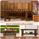 35.5" Outdoor Garden Bench, Weatherproof 2-Person Backless Wooden Bench with Mortise-Tenon Structure for Garden, Lawn, Porch, Backyard Brown