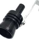 DEVMO 2pcs XL Size Aluminum Alloy Universal Turbo Sound Exhaust Muffler Pipe Whistle Car Roar Maker (XL-Black)