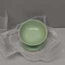 LoeJan Elevated Cat Food Bowl, 5 Oz Ceramic Raised and Tilted Water Bowl, Anti Vomiting and Protect Pets' Spines Dishes for Small Dog, Fat Faced Cat, Kitten (Green, 1 Pack)