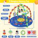 OKOOKO Baby Play Mat, Activity Baby Play Gym with Arch, Solor System Playmats & Floor Gyms, Alphabet Mat, Detachable Mirror, Thick Non Toxic Playmats