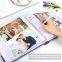 RECUTMS 4x6 Photo Album 200 Photos with Writing Space, Leather Cover with Window, 200 Photo 4x6 Picture Album Book with Memo for Wedding Family Baby Christmas Valentine's Day Anniversary (Brown)