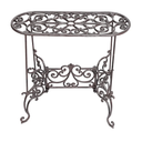 Sungmor Heavy Duty Cast Iron Potted Plant Stand Garden Table - 22.6IN. 1 Tier Metal Stands - Decorative & Vintage Style Indoor Outdoor Corner Shelf for Planters Vases Lanterns Ornaments Books and More