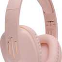 ZIHNIC Bluetooth Headphones Over Ear, 5 EQ Modes Wireless Headphones, Foldable Lightweight Headset with Deep Bass, HiFi Stereo, Microphone for Online Class,Office,PC,Phone(Pink)