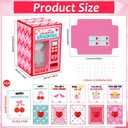 2 x Large Valentine's Day Card Box for with 50 Valentine Cards DIY Vending Machine Valentines Day Mailbox Cards Set for Exchange Valentines Party Favors Supplies