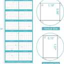 17" x 38" 2026 Wall Calendar, Wet & Dry Erase Wall Calendar 12 Month, Yearly Laminated Wall Calendars, Reversible Annual Planner, Horizontal/Vertical, Suitable for Home, School, and Office Use (No Creases)