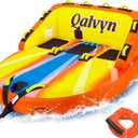 1-3 Person Inflatable Towable Tubes for Boating – Heavy-Duty Nylon Cover, EVA Foam Pads, Dual Tow Points for Easy Pulling, Patented Speed Valve for Quick Setup, 3 Person Large