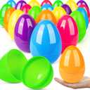 BainGesk 24 PCS 6" Jumbo Easter Eggs, Basket Stuffers Fillers, Plastic Easter Eggs for Hunt, Large Empty Eggs Fillable with Candy, Toys, Easter Decorations, Easter Party Favor