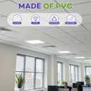 6Pcs 2ft x 2ft PVC Drop Ceiling Tiles, White Smooth Ceiling Panels 24x24in, Moisture Proof Fire-Rated Easy to Clean Reusable, No Sag No Breakage