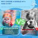 Seago Kids Swim Goggles 2 Pack for 3-12, Anti-Fog Clear View, Toddler Goggles with Nose Cover Swimming Goggles